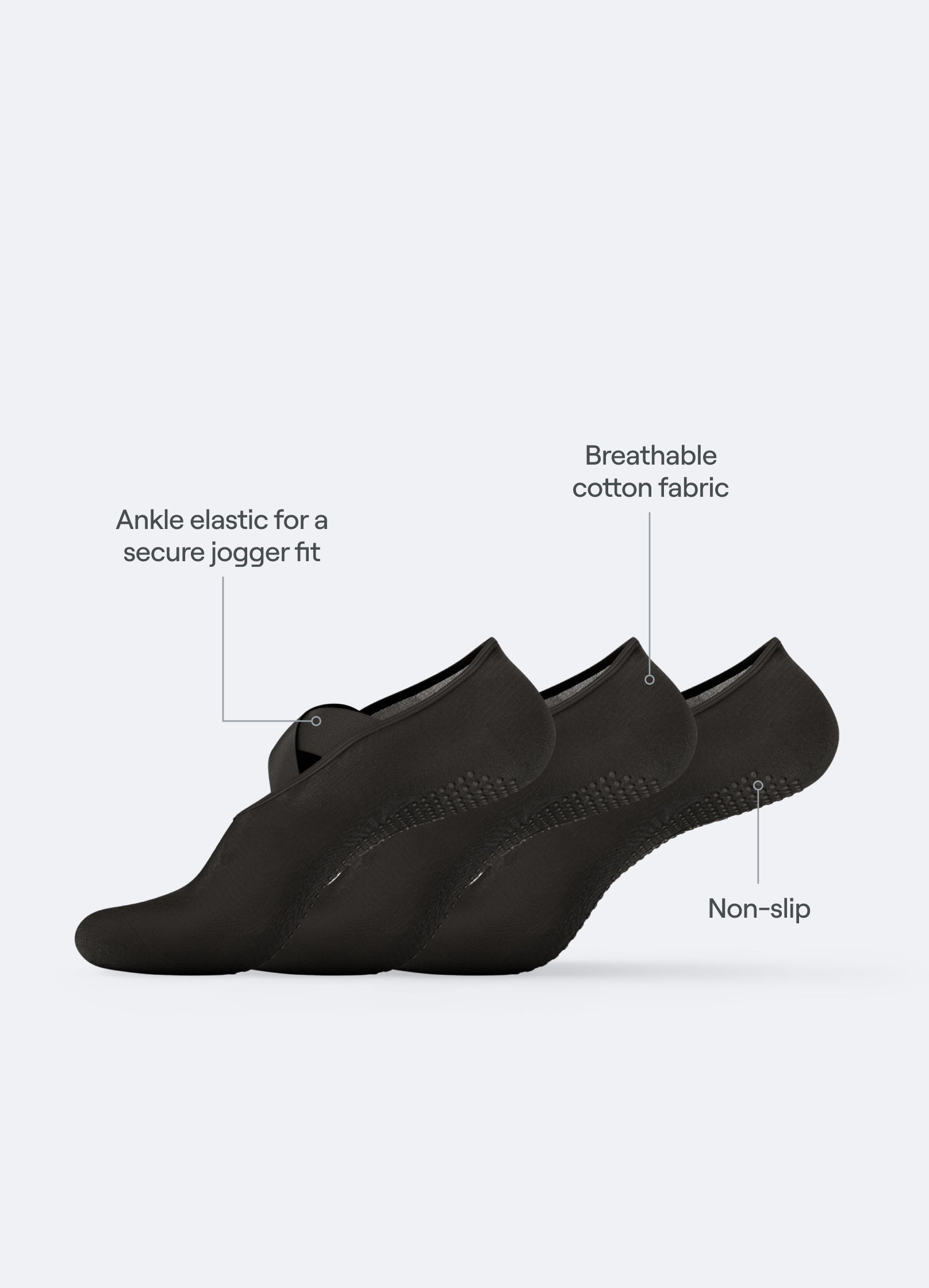 Chaussettes antidérapantes Pilates I LOT DE 3